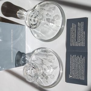 Avon Vintage Hummingbird Crystal Candle Stick Holders 1980's